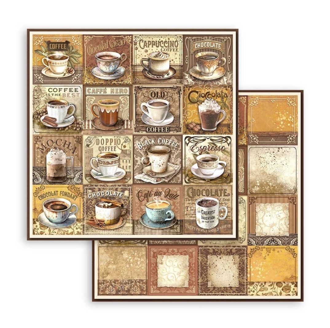 Stamperia Paper Pad 12X12 - Coffee and Chocolate - 5