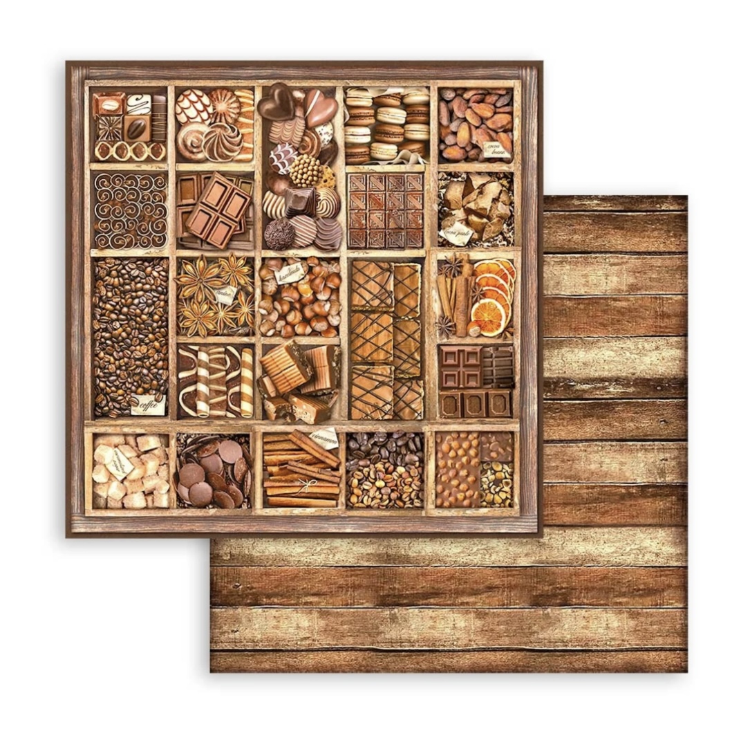 Stamperia Paper Pad 12X12 - Coffee and Chocolate - 6