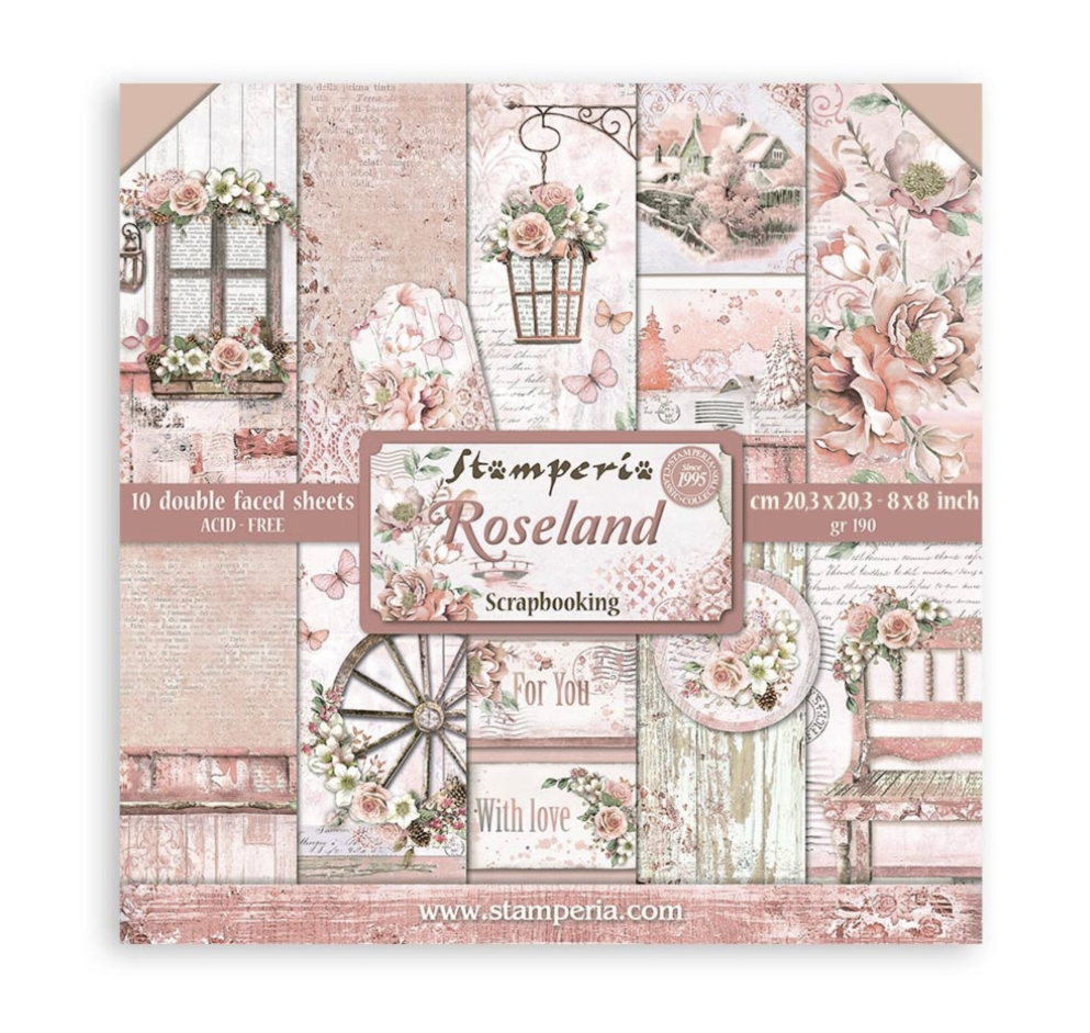 Stamperia Paper Pad 8X8 - Roseland
