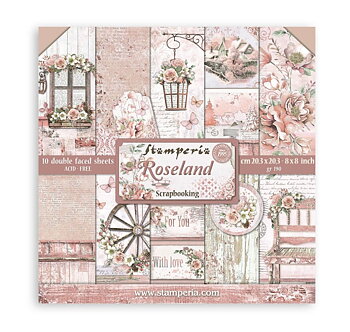 Stamperia Paper Pad 8X8 - Roseland