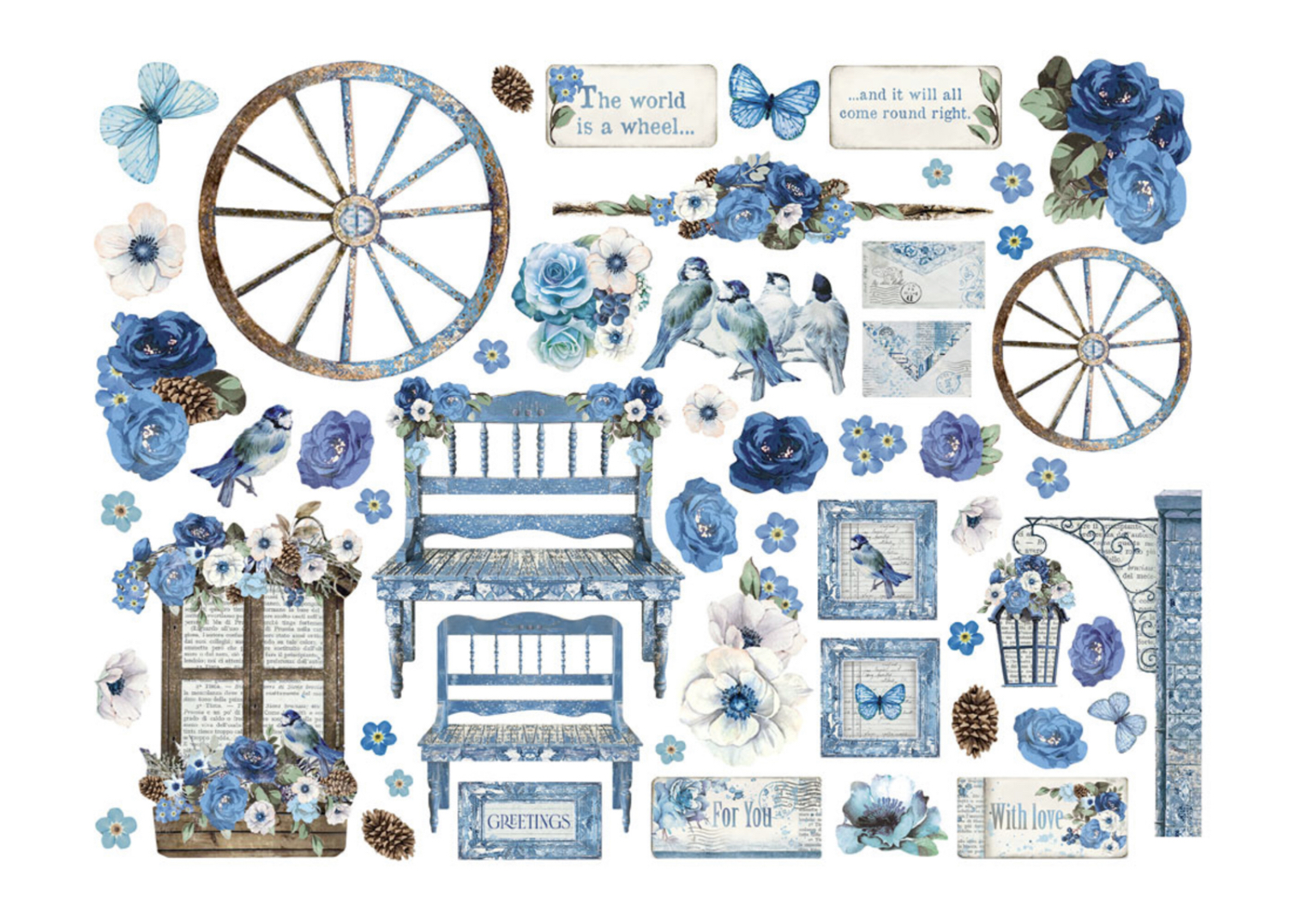 Stamperia Blue Land Die Cuts  - 2