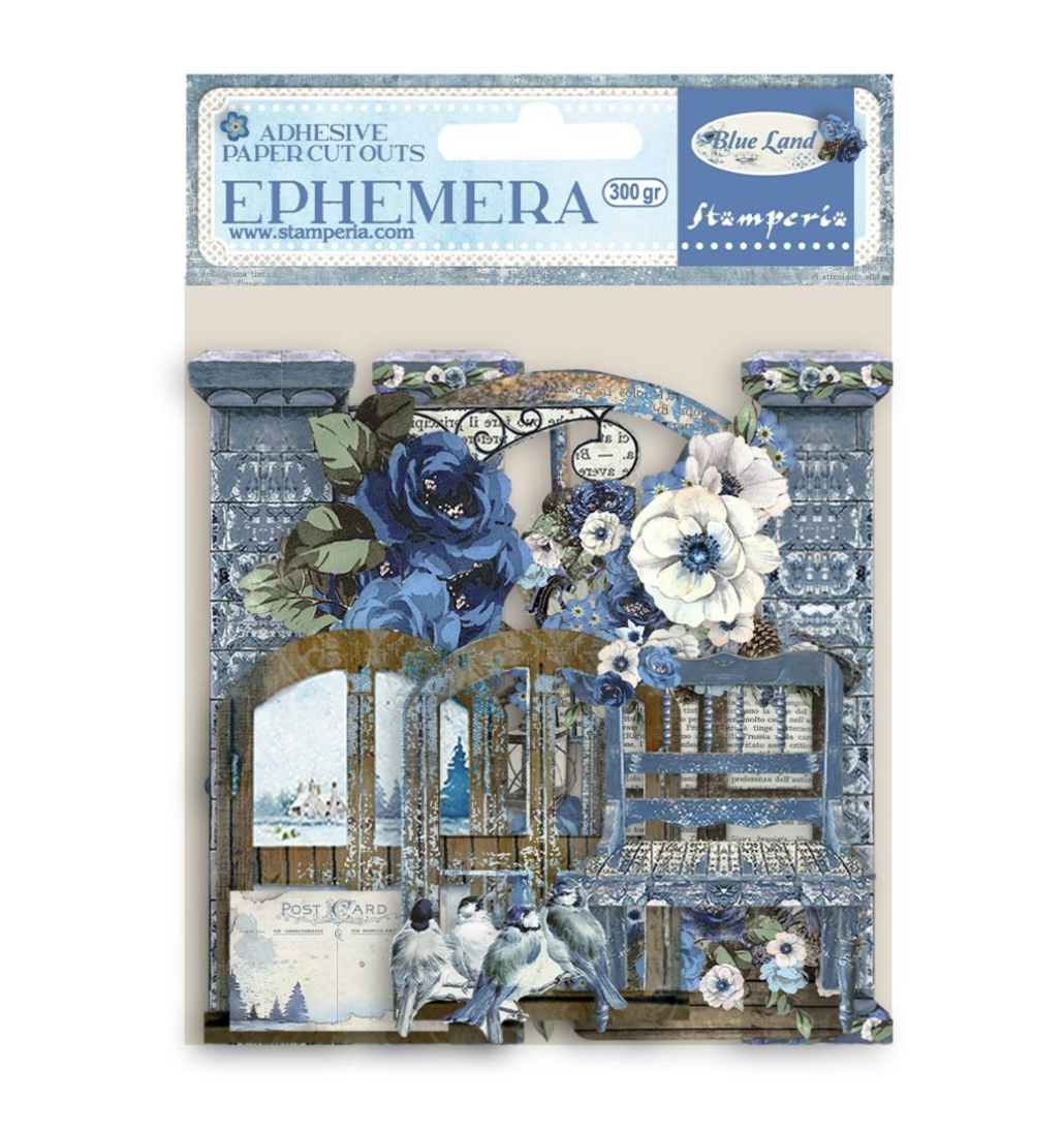 Stamperia Blue Land Adhesive Cut-outs Ephemera 