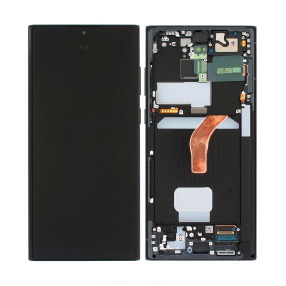 Original Samsung Galaxy S22 Ultra (SM-S908B) Skärm med LCD Display - Grafit/Blå/Röd