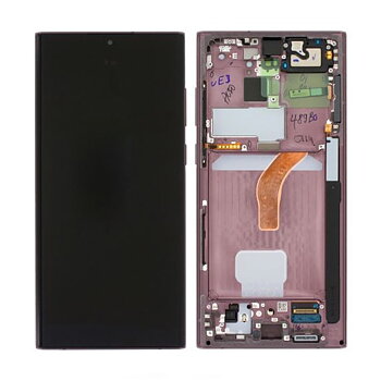 Original Samsung Galaxy S22 Ultra (S908B) Skärm med LCD Display - Burgundy