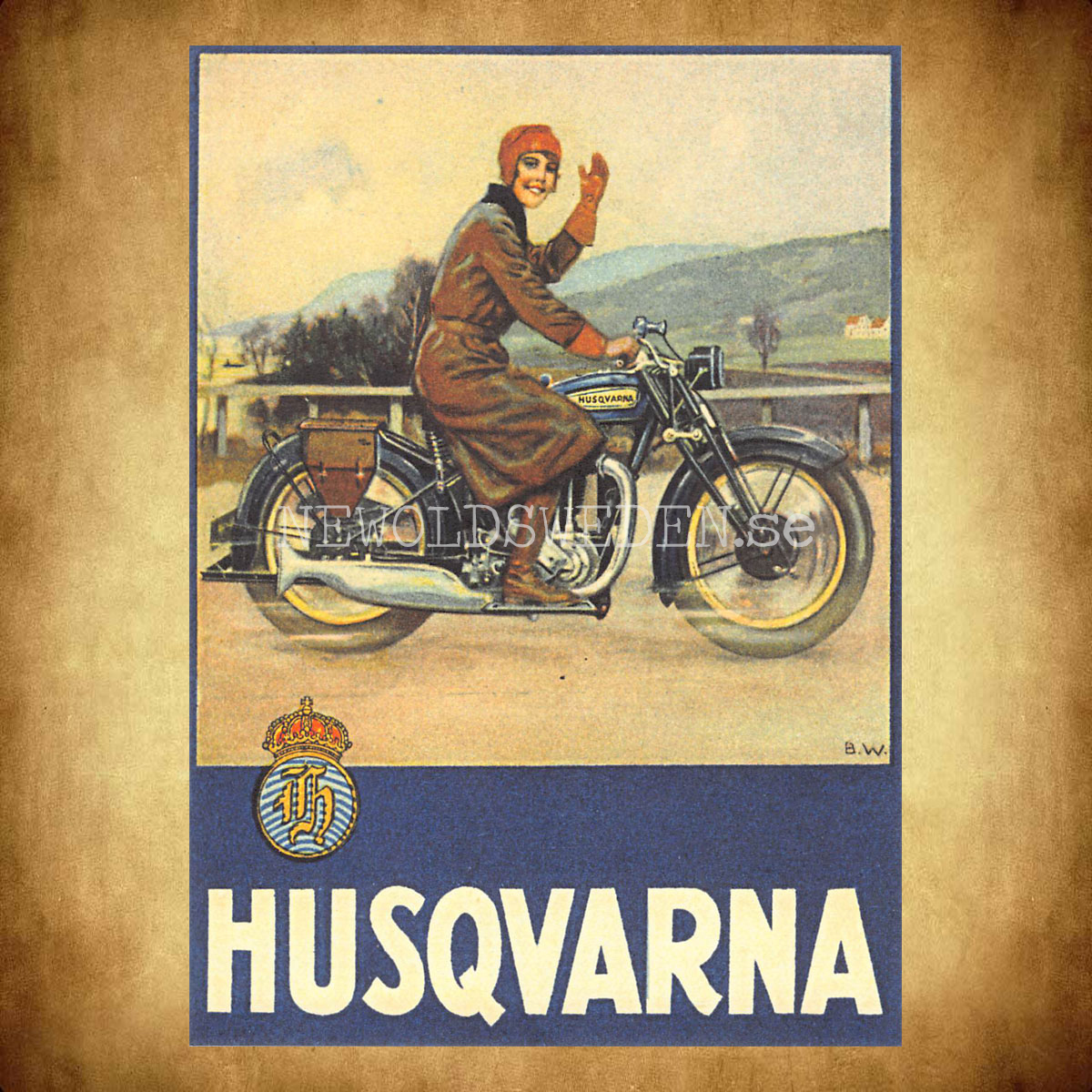 HUSQVARNA En nöjd Qvinna - Vykort A5 - 2