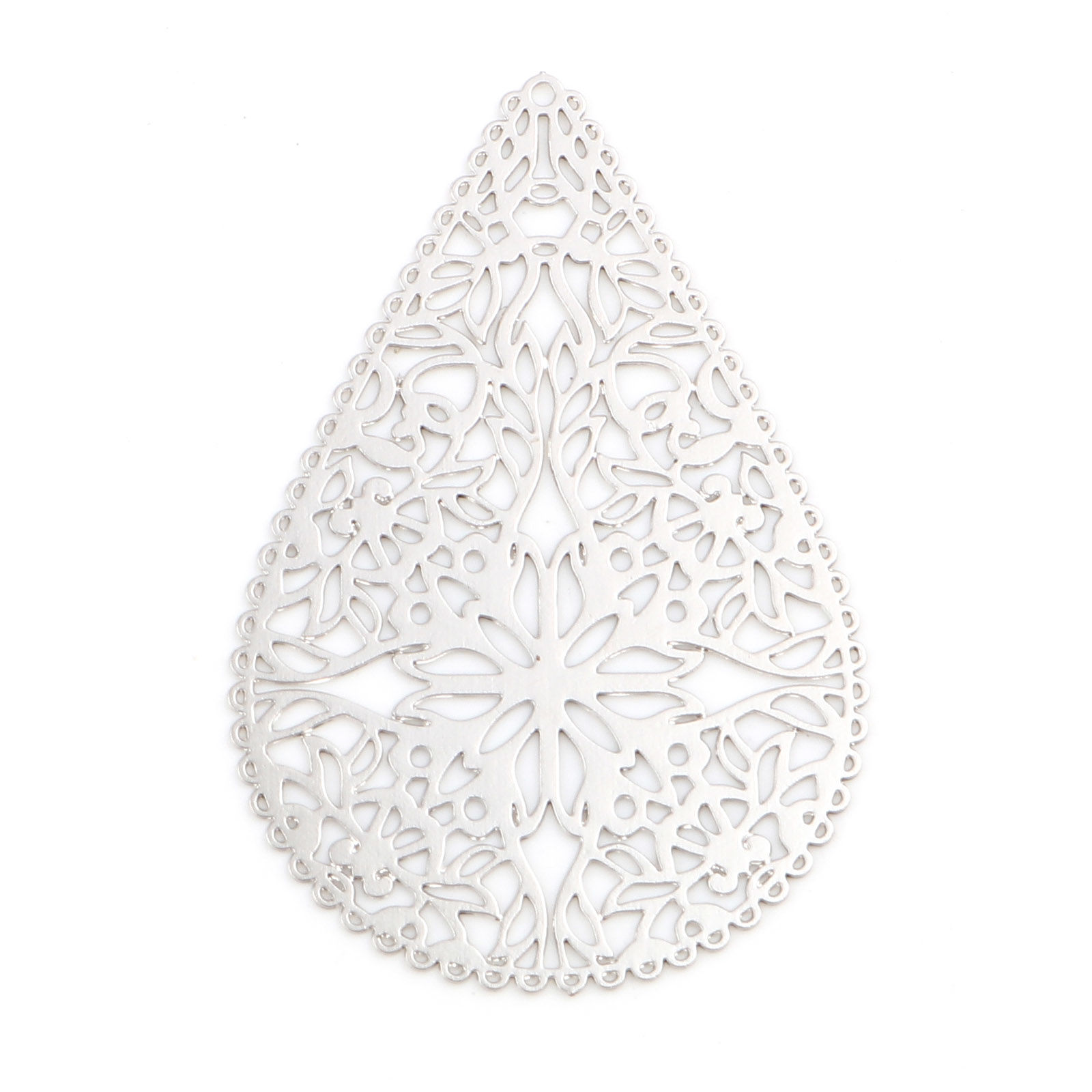 Charm Drop, Filigree Lace, silver