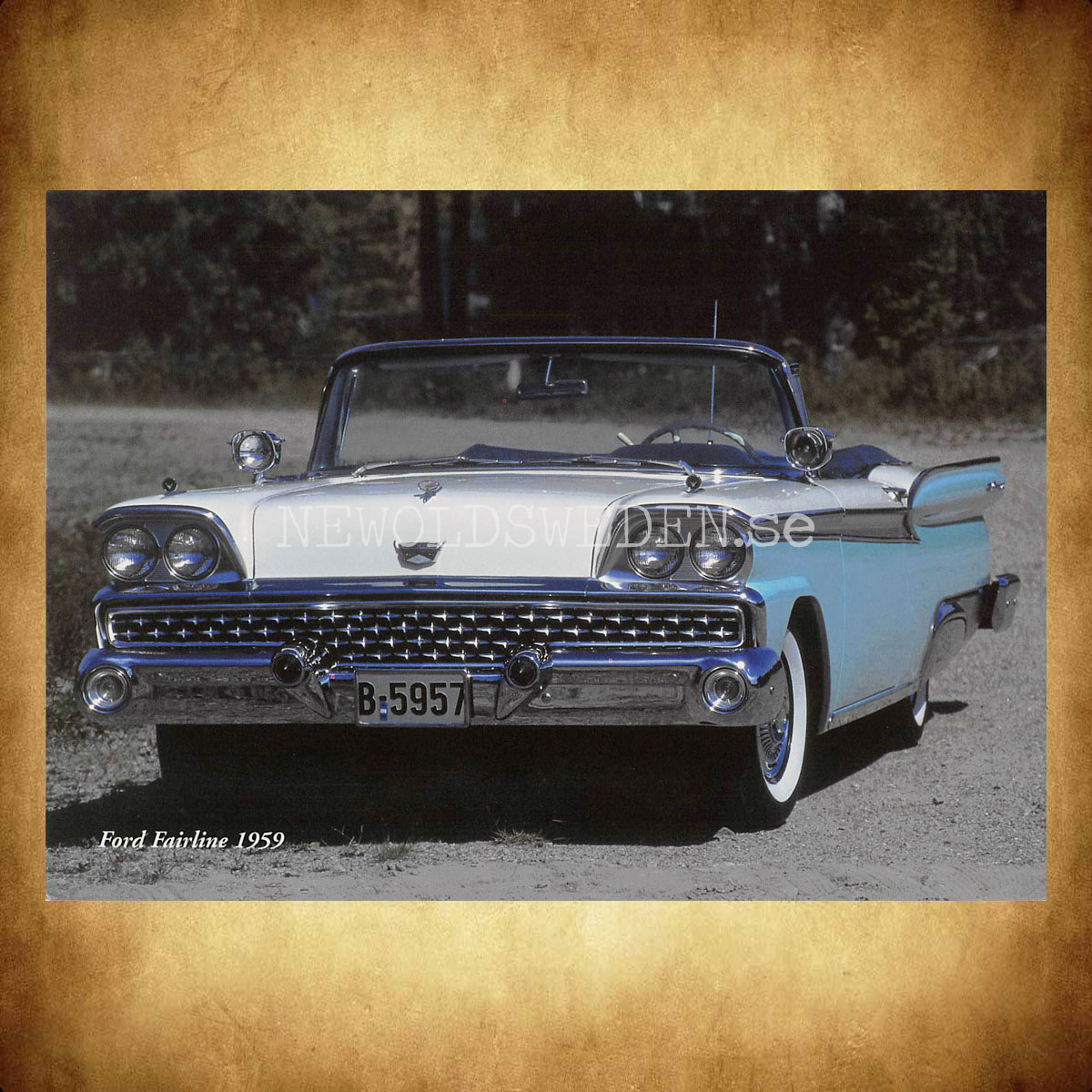 Ford Fairline 1959 - Vykort A5 - 2