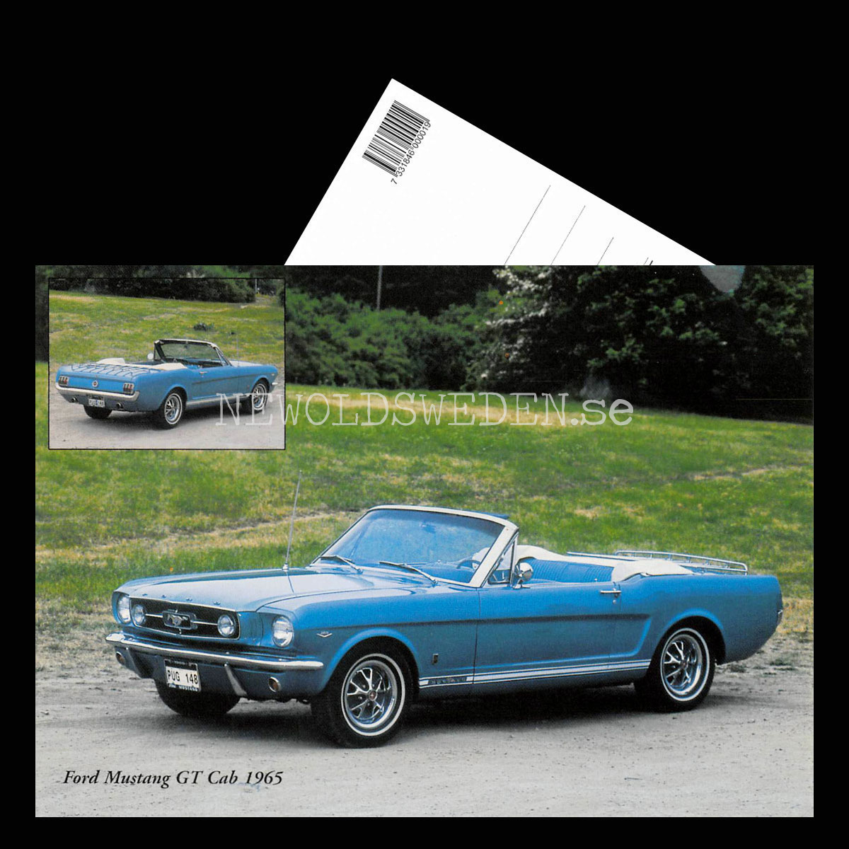 Ford Mustang GT Cab 1965 - Vykort A5 - 3