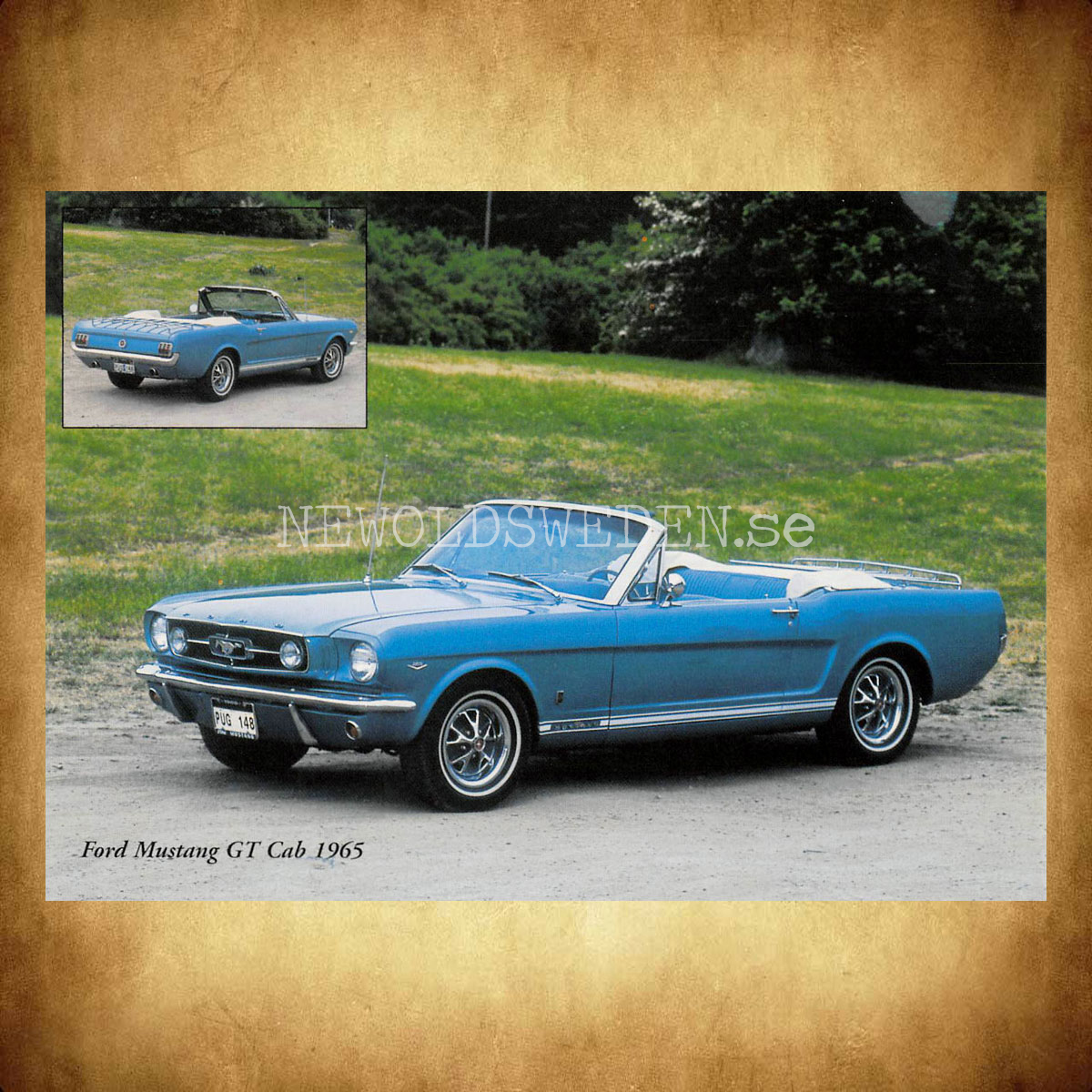 Ford Mustang GT Cab 1965 - Vykort A5 - 2