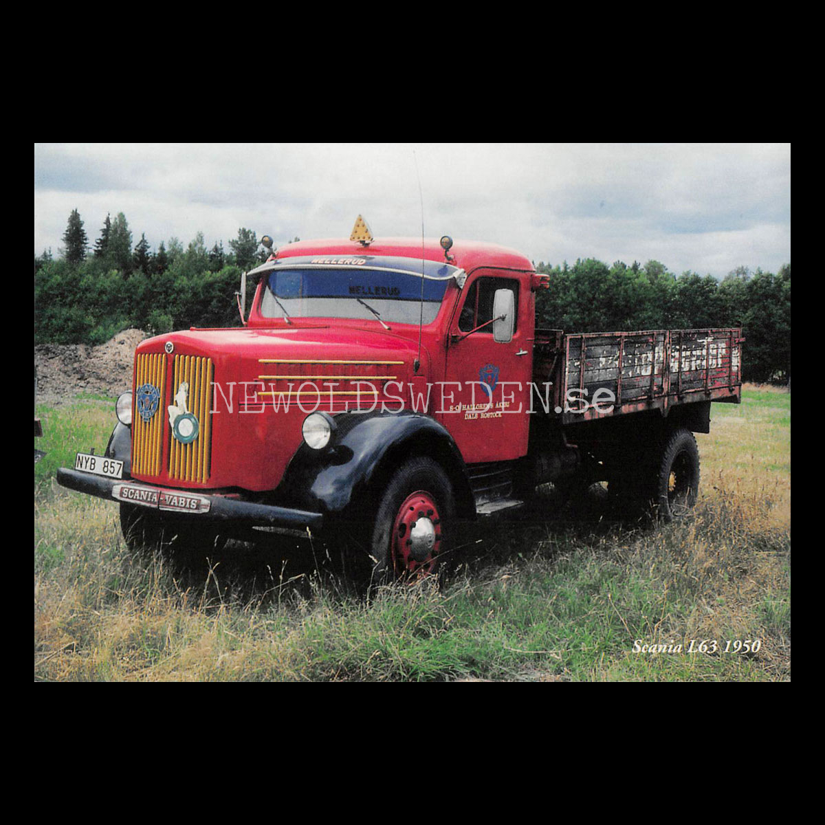 Scania L63 1950 B-O Hallgrens Åkeri Dals Rostock - Vykort A5