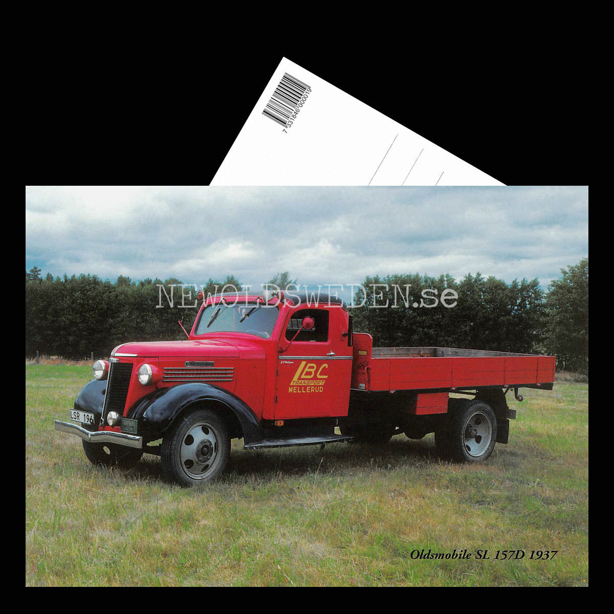 Oldsmobile SL 157D 1937 LBC TRANSPORT MELLERUD - Vykort A5 - 3