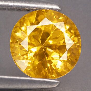 4 mm rund underbart vacker gyllene safir ädelsten
