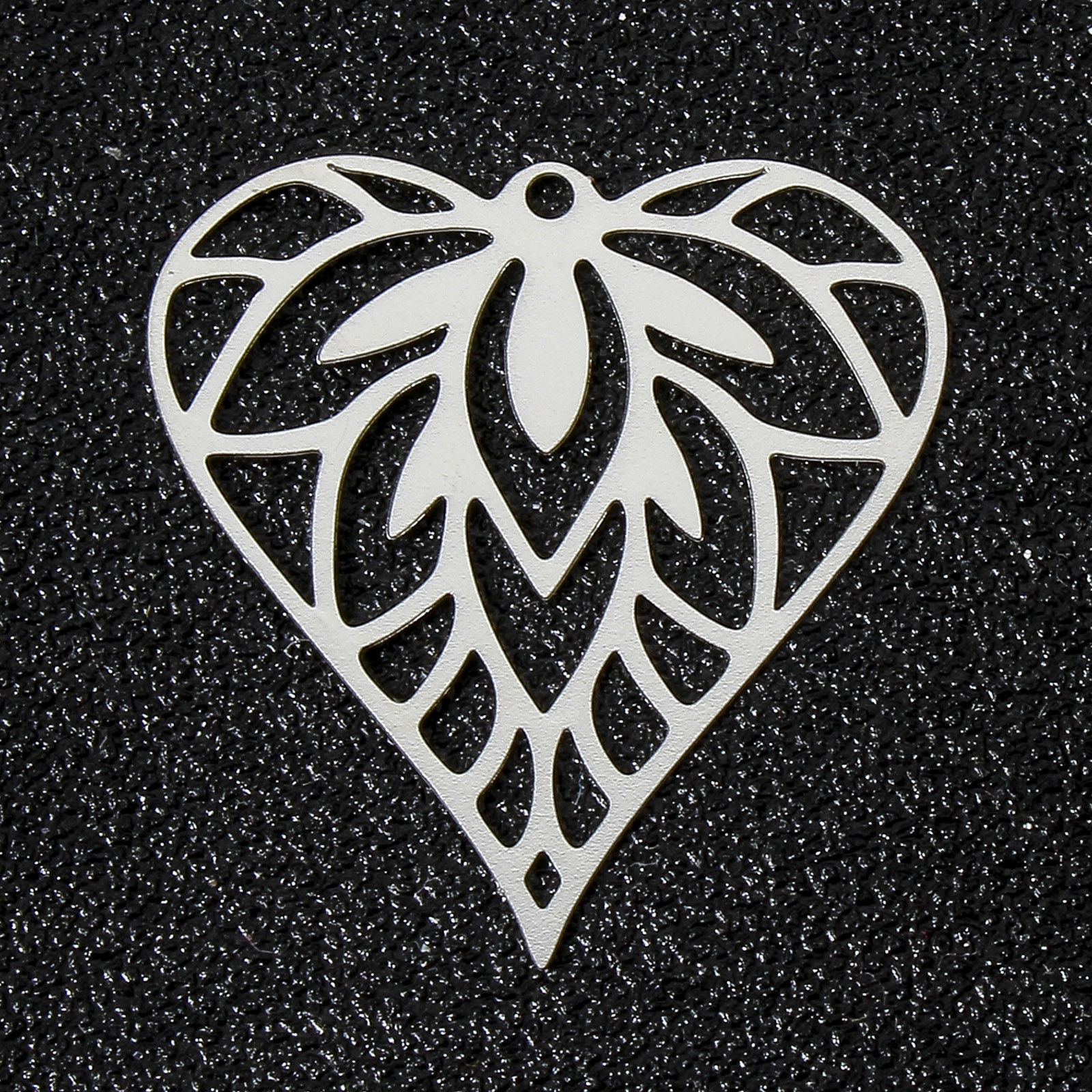 Charm Heart, Filigree , Silver