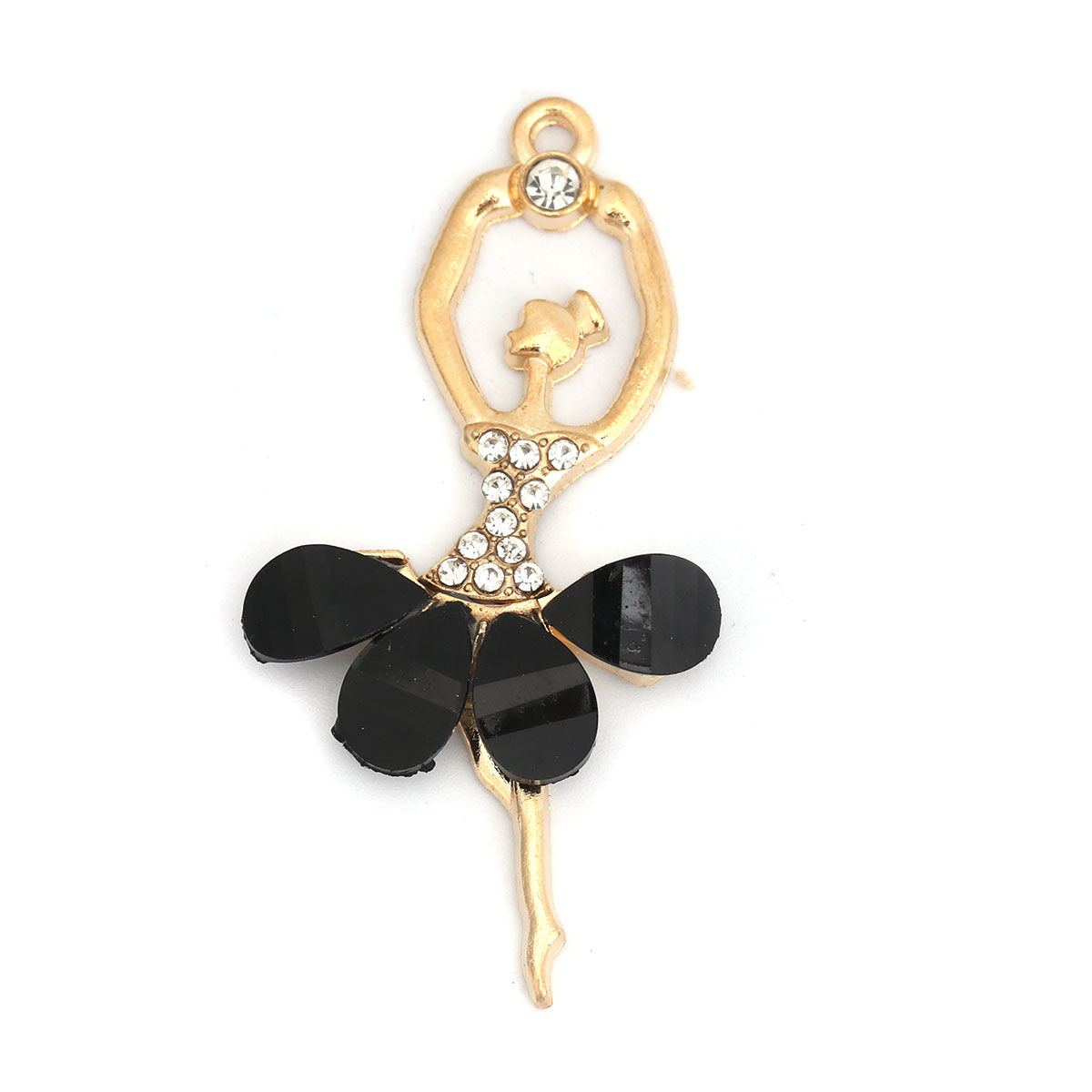 Charm - Ballerina, rhinestones, Black