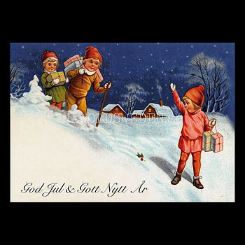 Julkort - Motiv från början 1900-talet - Vykort A5