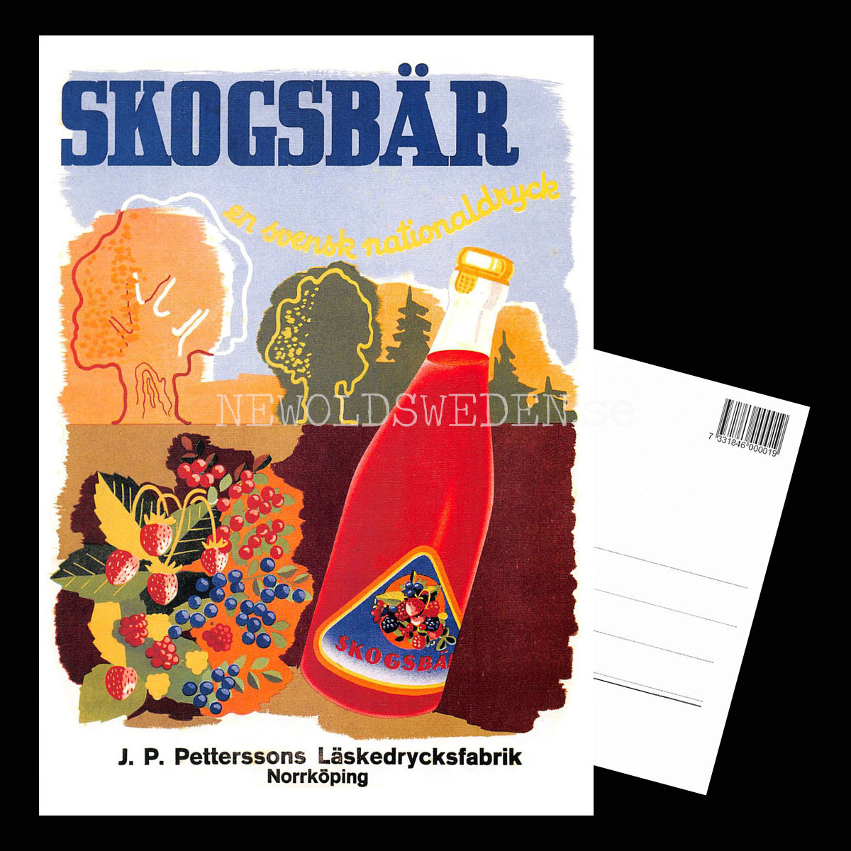 SKOGSBÄR - En svensk nationaldryck Norrköping - Vykort A5 - 3