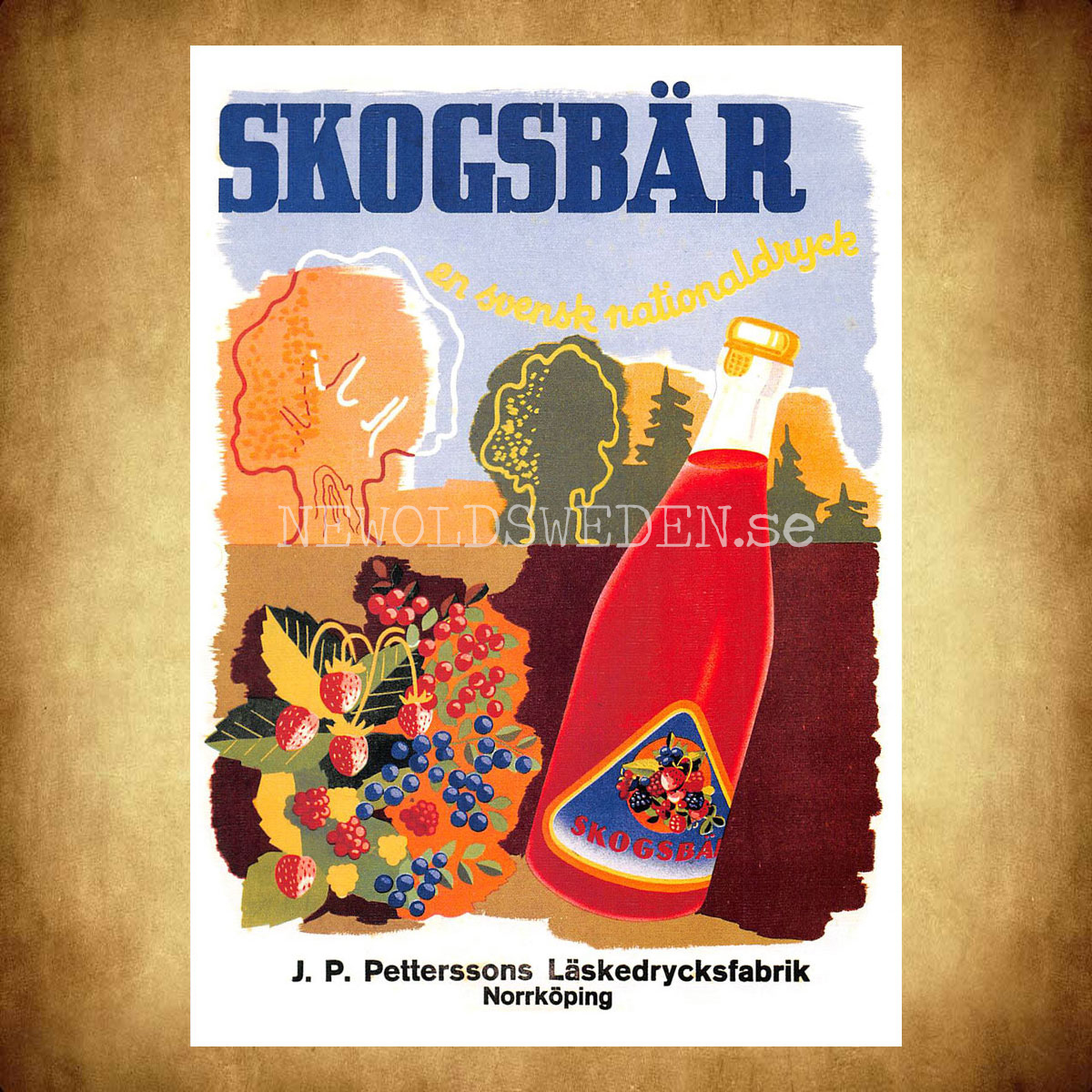 SKOGSBÄR - En svensk nationaldryck Norrköping - Vykort A5 - 2