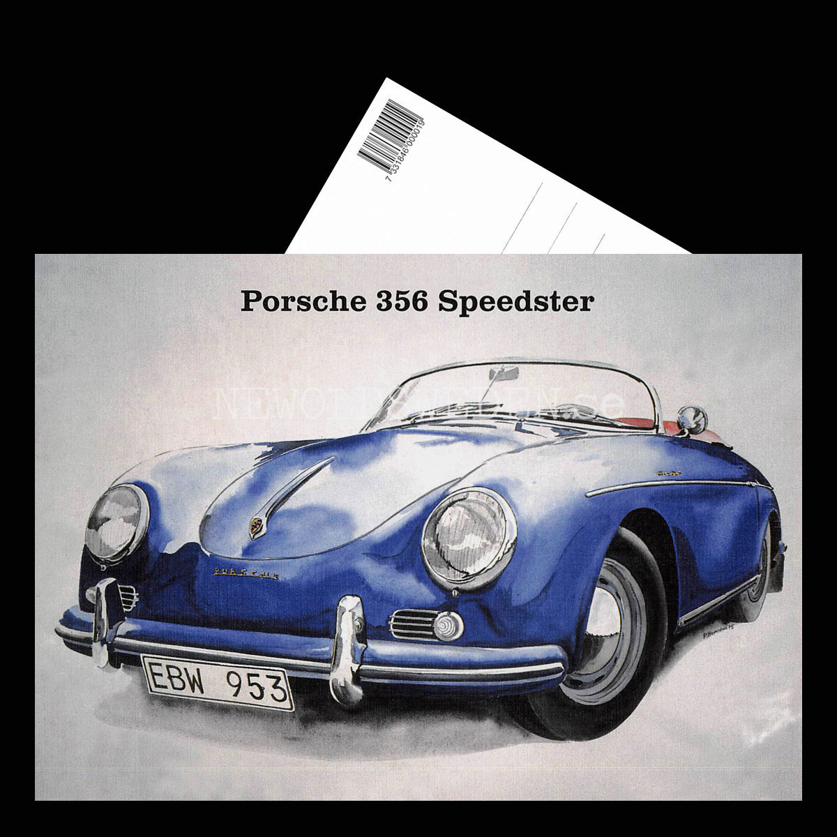 Porsche 356 Speedster - Vykort A5 - 3