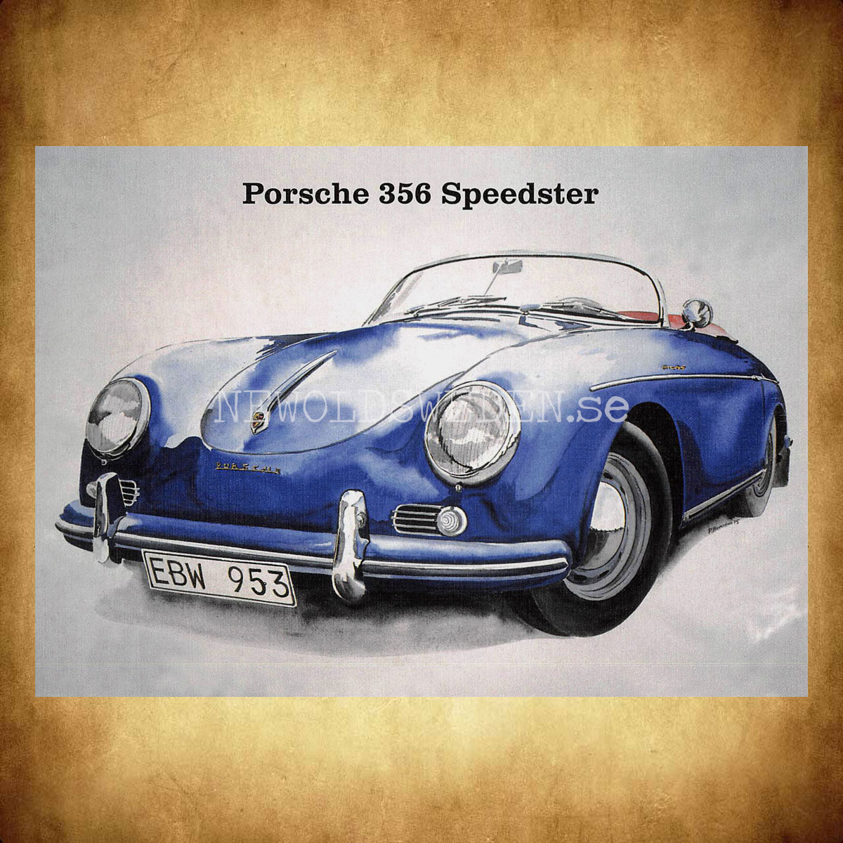 Porsche 356 Speedster - Vykort A5 - 2