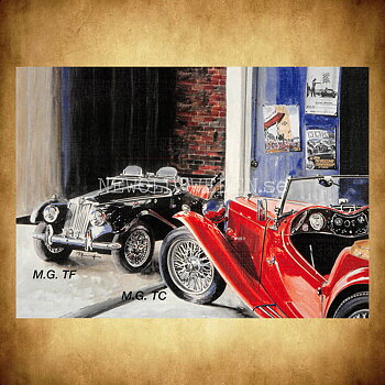 MG TF & MG TC - Vykort A5
