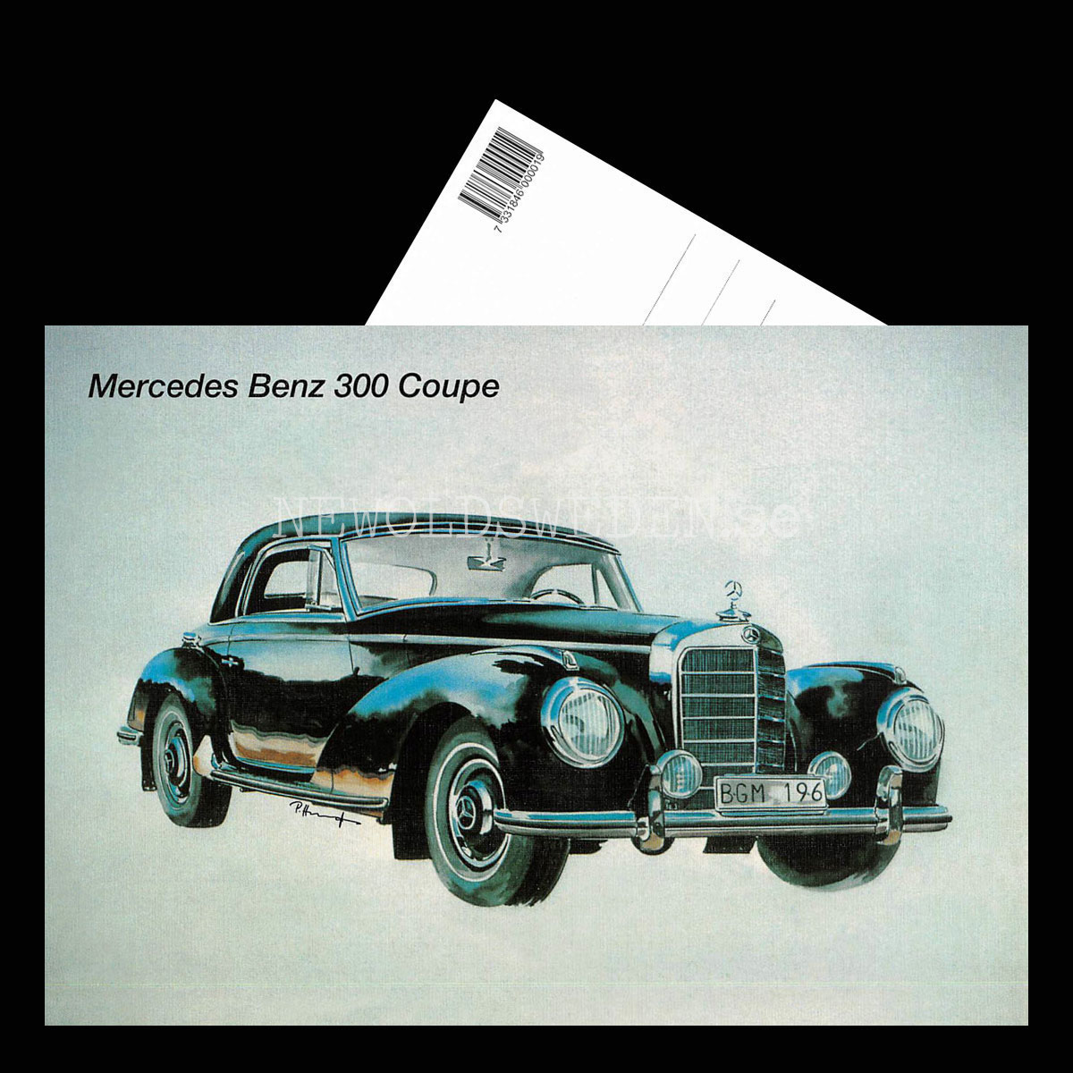 Mercedes Benz 300 Coupe - Vykort A5 - 3