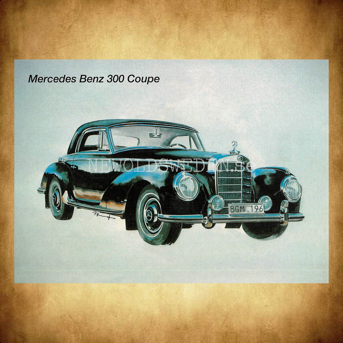 Mercedes Benz 300 Coupe - Vykort A5 - 2