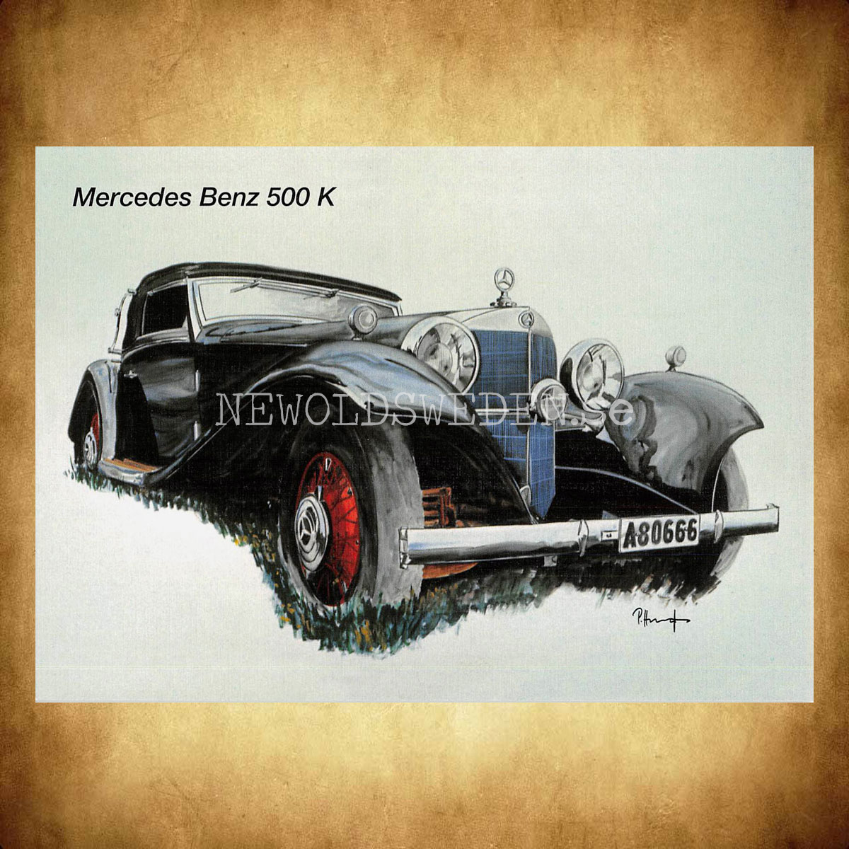 Mercedes Benz 500 K - Vykort A5 - 2