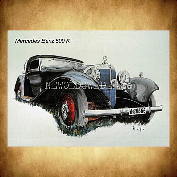 Mercedes Benz 500 K - Vykort A5