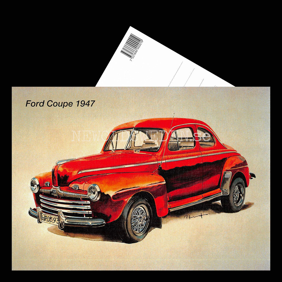 Ford Coupe 1947 - Vykort A5 - 3