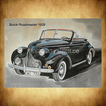 Buick Roadmaster 1939 - Vykort A5
