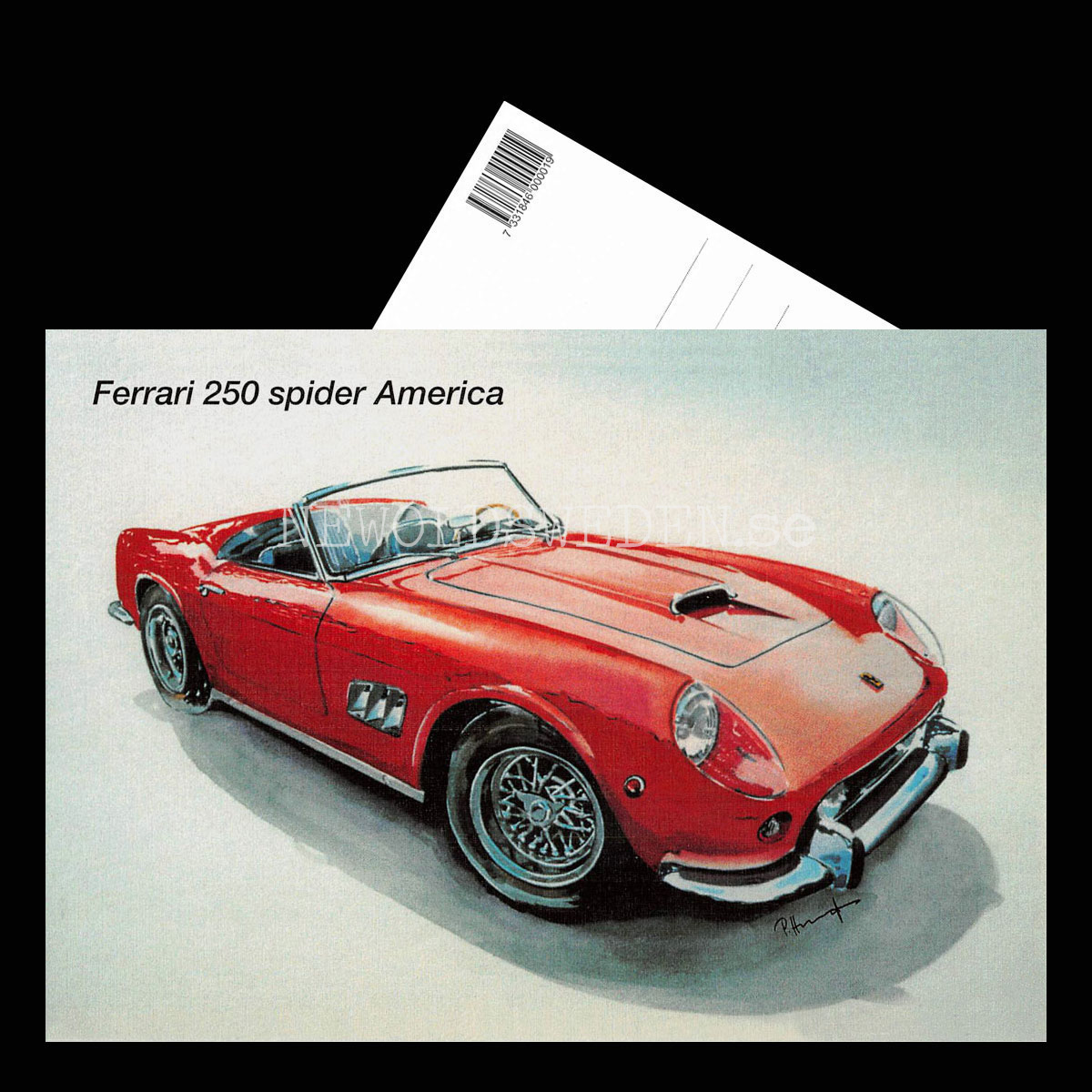 Ferrari 250 Spider America - Vykort A5 - 3