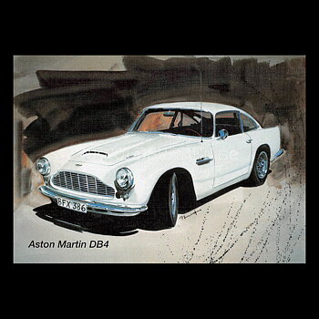 Aston Martin DB4 - Vykort A5