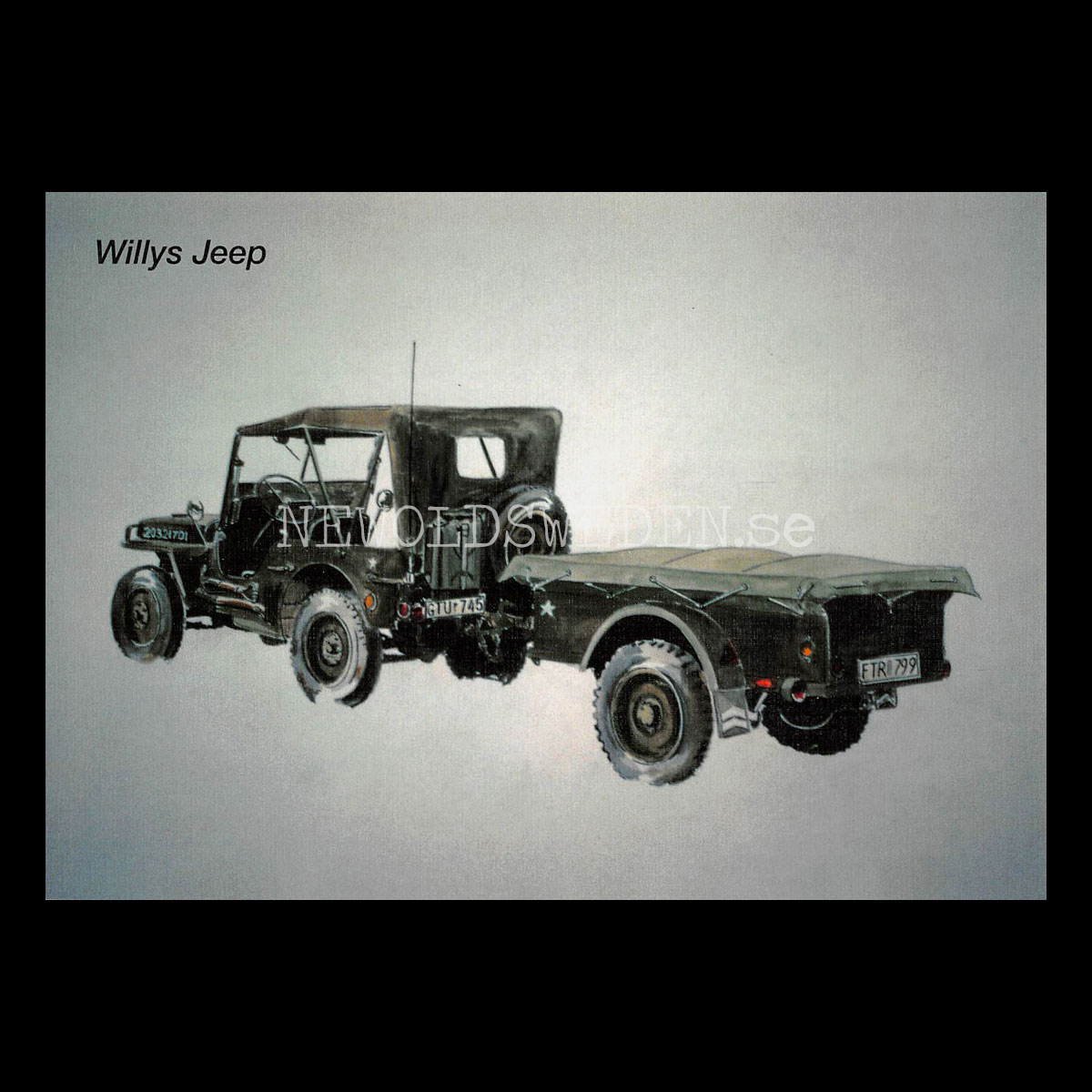 Willys Jeep - Vykort A5