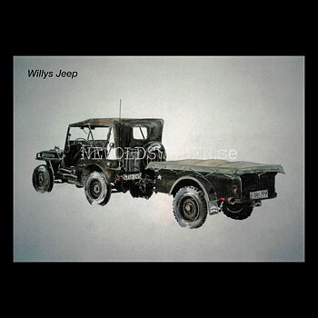 Willys Jeep - Vykort A5