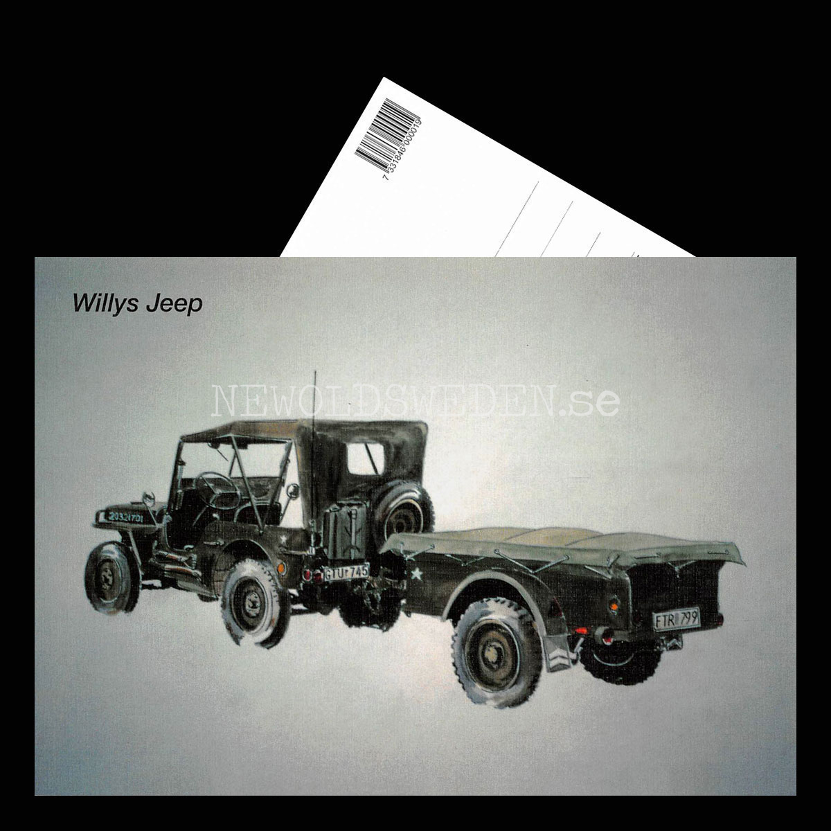 Willys Jeep - Vykort A5 - 3
