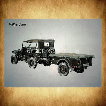 Willys Jeep - Vykort A5