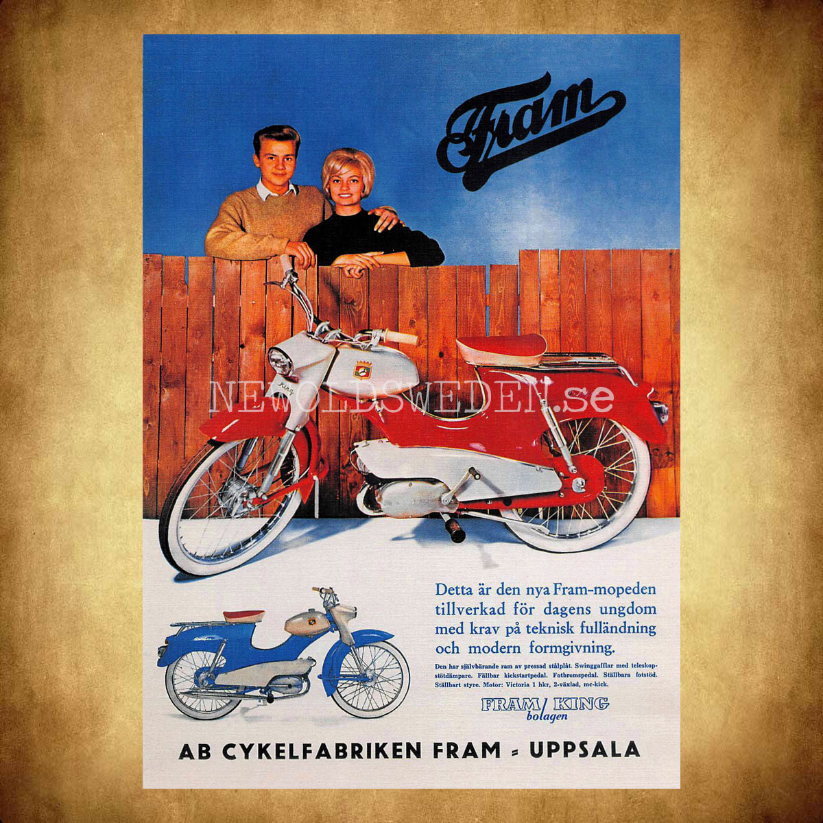 CYKELFABRIKEN FRAM UPPSALA Fram/King  - Vykort A5 - 2