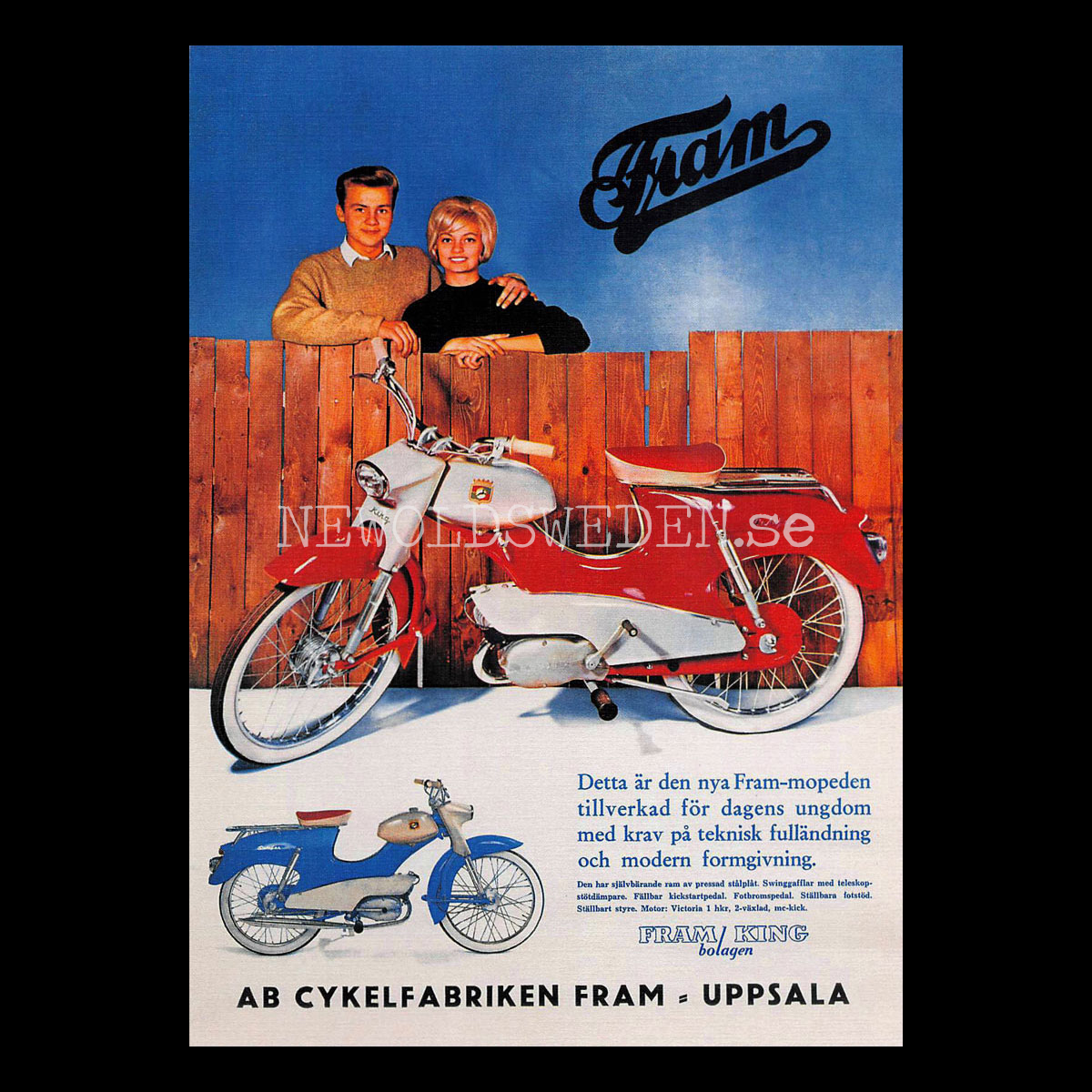 CYKELFABRIKEN FRAM UPPSALA Fram/King  - Vykort A5