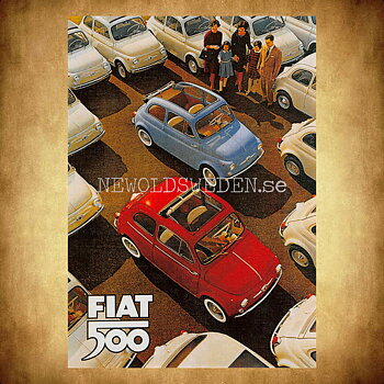 FIAT 500 - Vykort A5