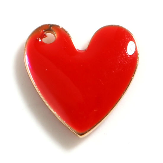 Berlock -  Enameld christmas heart  Red