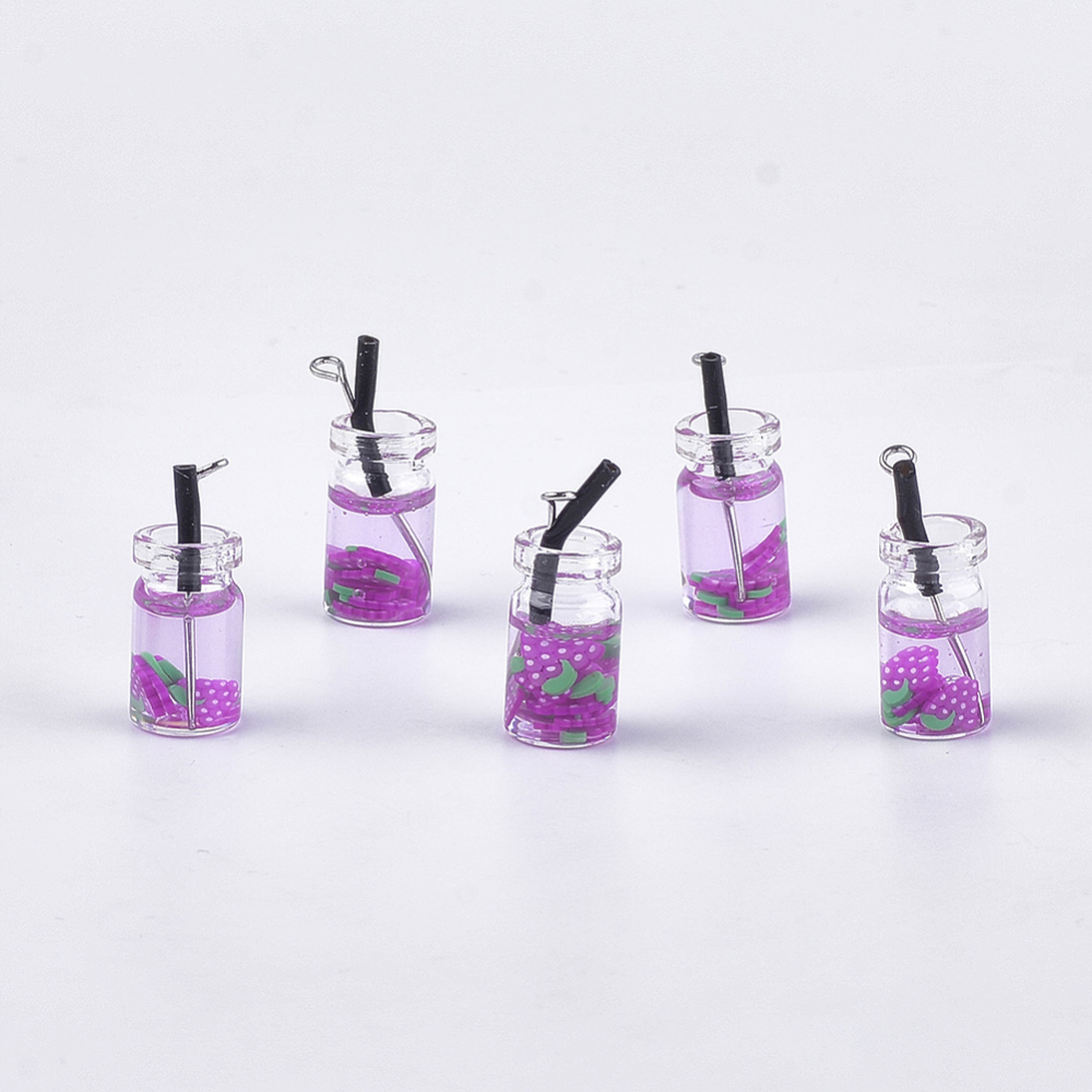 Berlock - Resin, 3D   Drink / Cocktail,  Frukt Lila - 2
