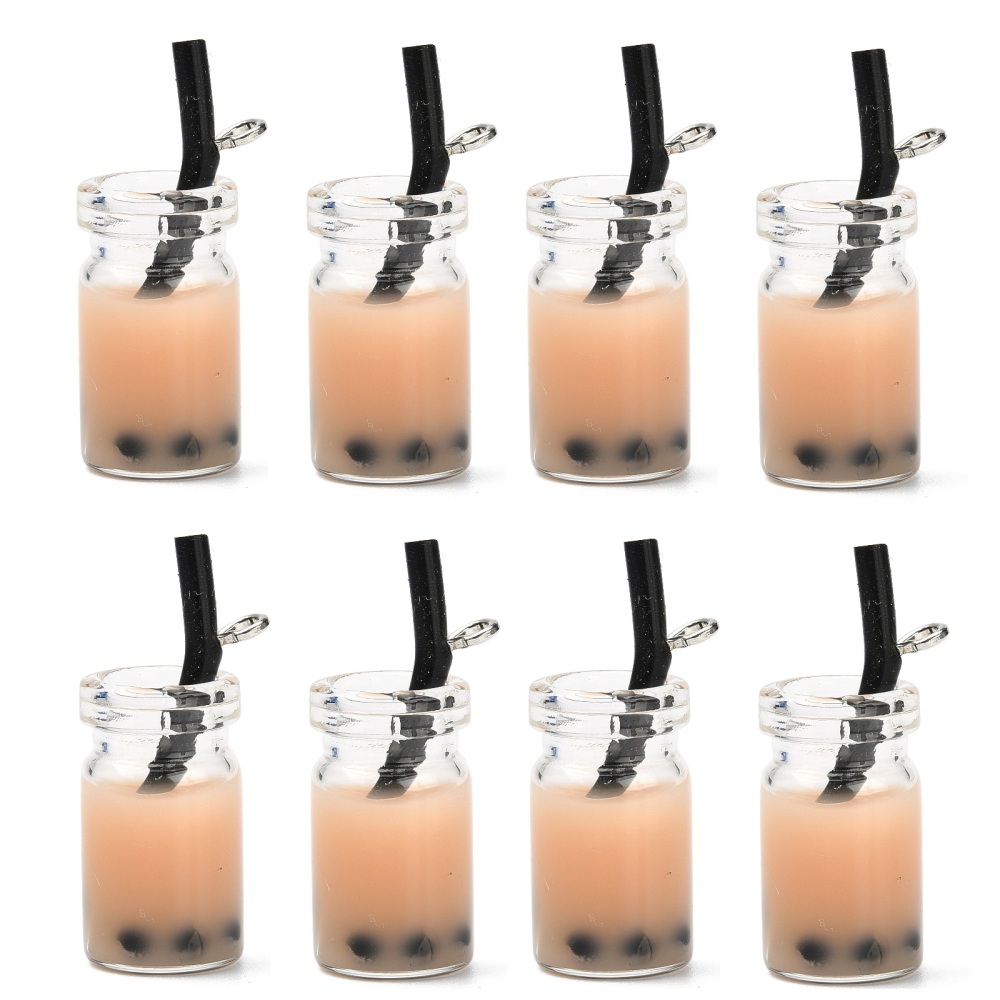 Pendant / Charm,  3D Drink / Coctail Boba Tea Brown - 2