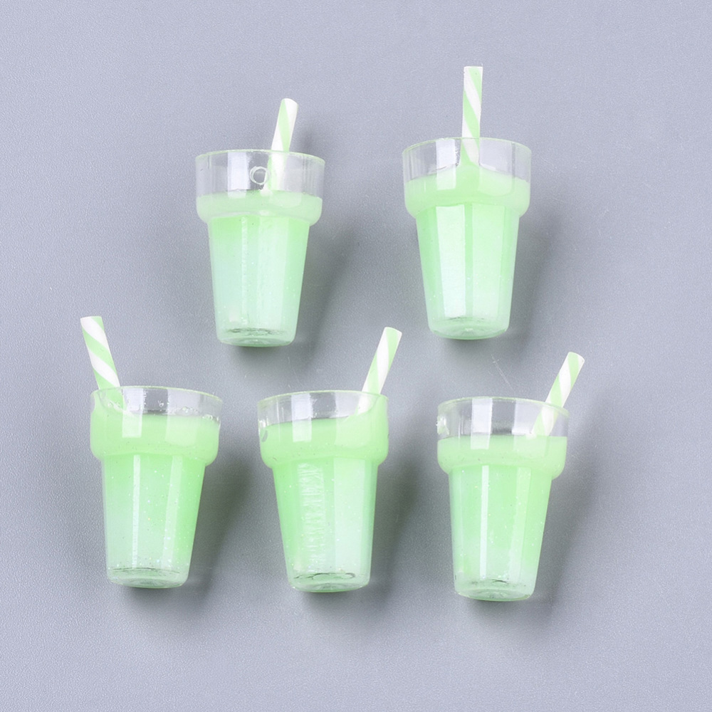 Berlock - Resin, 3D   Drink /  Milkshake  Pastellgrön - 2