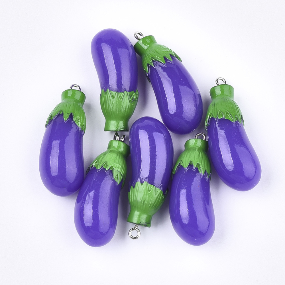 Berlock - Resin, 3D   Aubergine , äggplanta