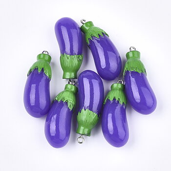 Berlock - Resin, 3D   Aubergine , äggplanta