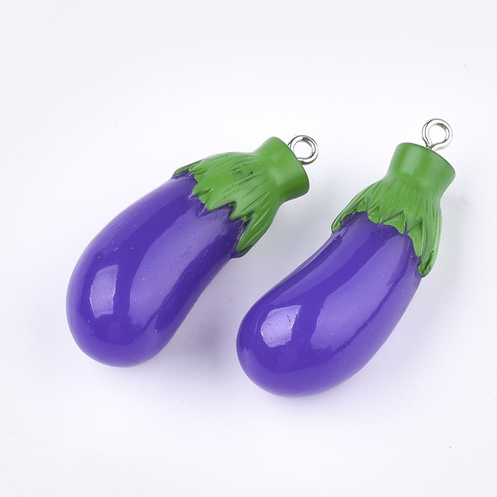 Berlock - Resin, 3D   Aubergine , äggplanta - 2
