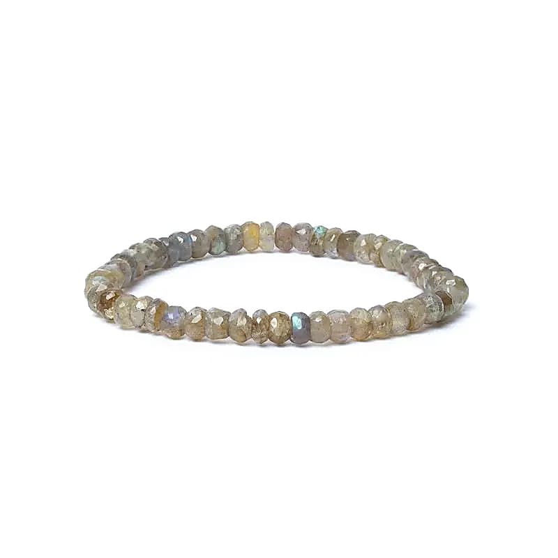 Armband labradorit facett, AA-kvalitet 6 mm