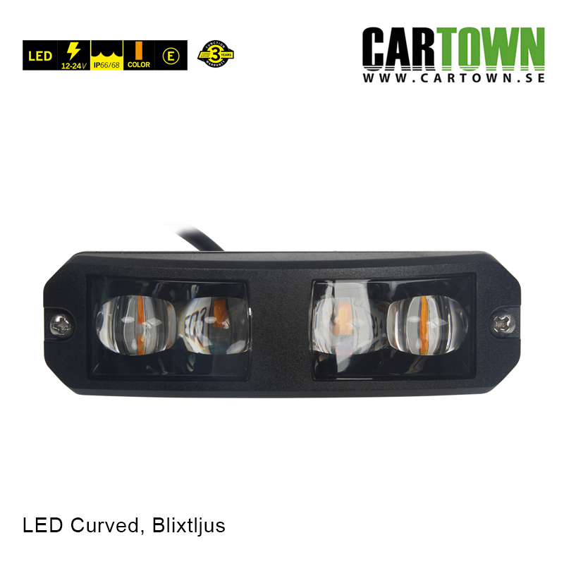Blixtljus 5 LED –  Curved, Orange - 2