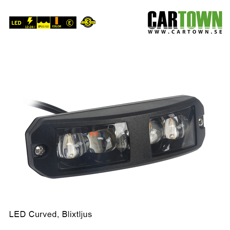 Blixtljus 5 LED –  Curved, Orange