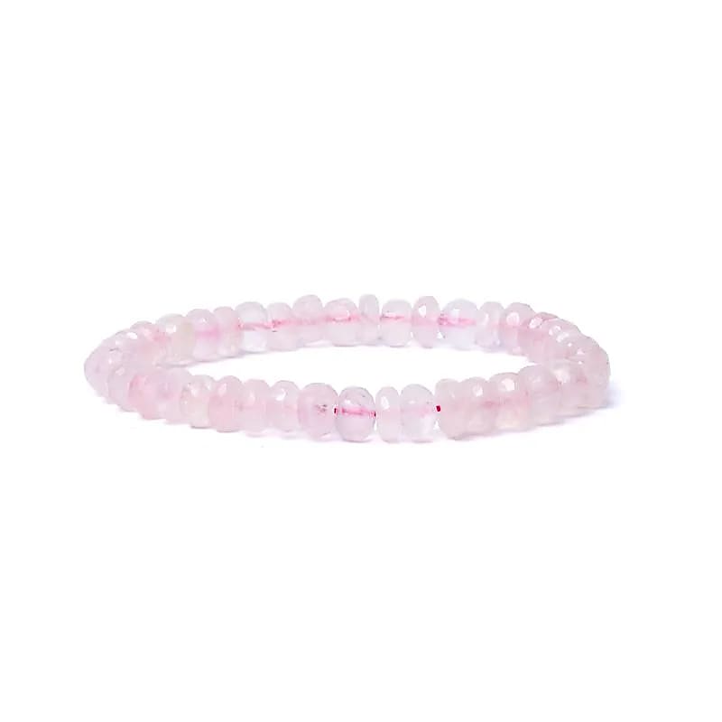 Armband rosenkvarts facet AA-kvalitet 8 mm
